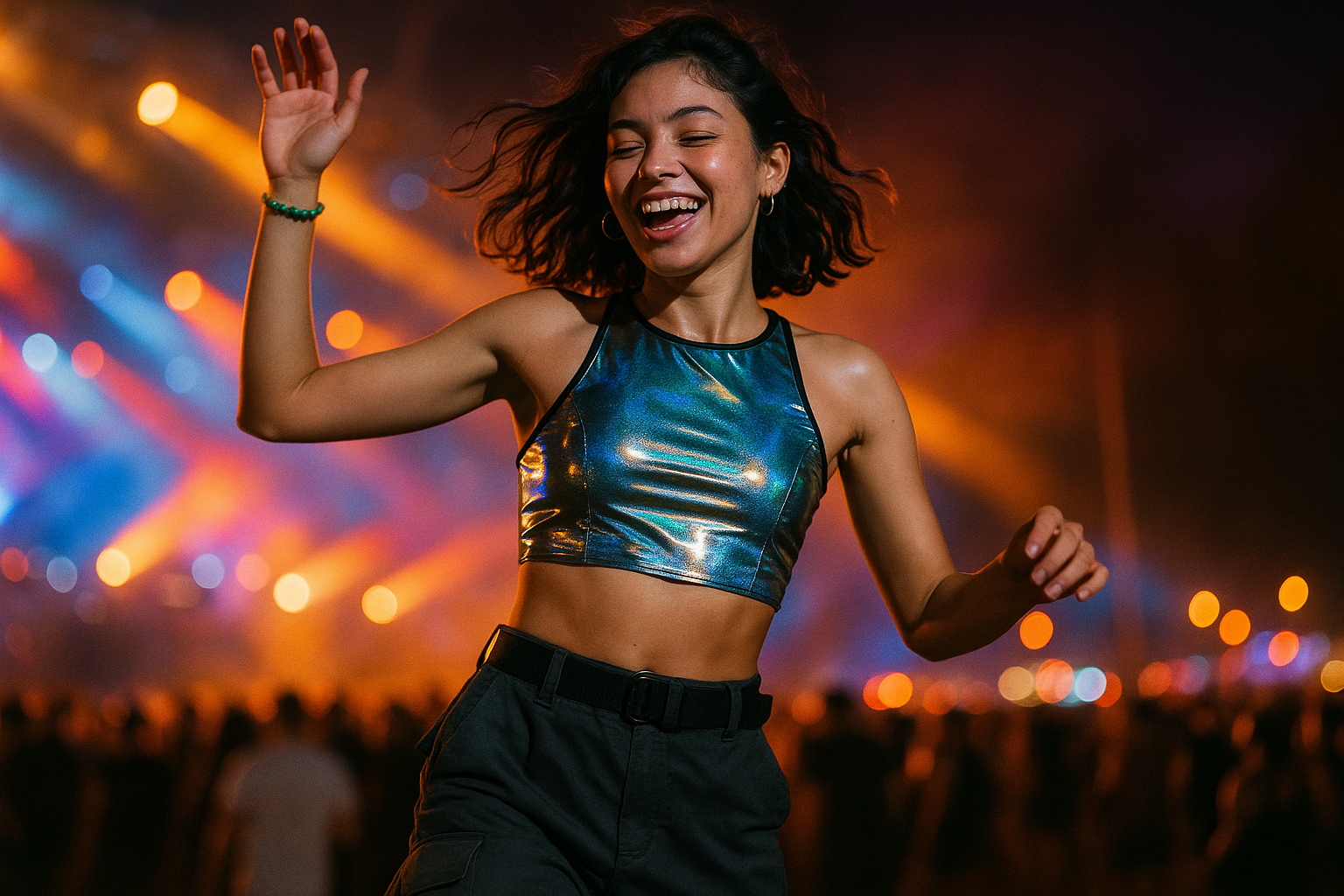 Raver im Festival-Outfit